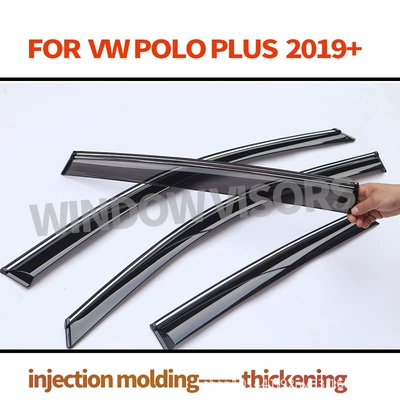 Suitable for Volkswagen Polo Rain Visor Window Rain Visor Vw Polo Aw-Bz 2019Window Visor (Rain shield) - vw-polo-aw-bz-2019-ps-electroplated-bright-strip-injection-molding-thickened-position-accurate-30mm-rain-shield-4-pieces
