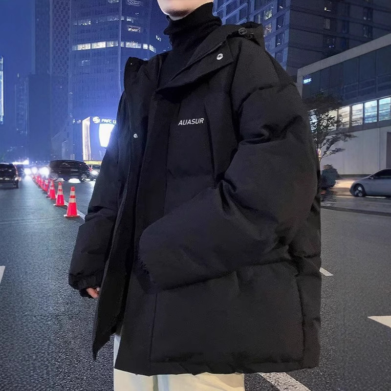 cotton-padded jacket men's fashion brand winter thickened warm hong kong style ins handsome fashion relaxed-fit all-match cold-proof hooded bread suit cotton-padded jacket men's fashion brand winter thickened warm hong kong style ins handsome fashion relaxed-fit all-match cold-proof hooded bread suit