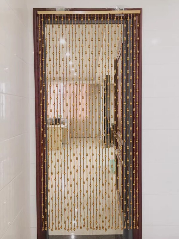 Peach Wood Gourd Bead Curtain Door Curtain Crystal Partition Bathroom Bedroom Living Room Shade Home Door Curtain Punch-free