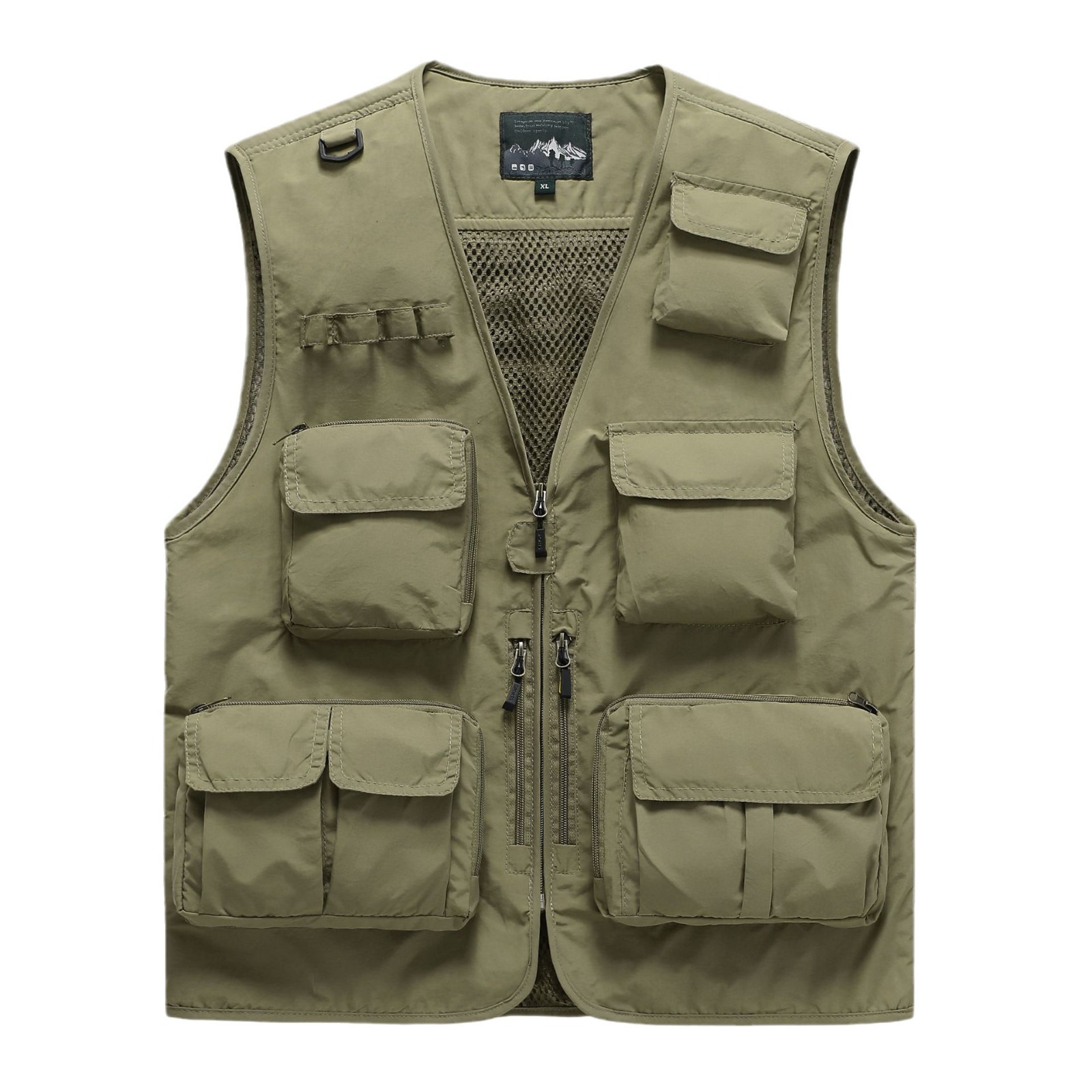 Casual chaleco de hombre al aire libre de bolsillos fotografía chaleco de pesca hombro chaleco de gran tamaño chaleco de color sólido hombre casual chaqueta