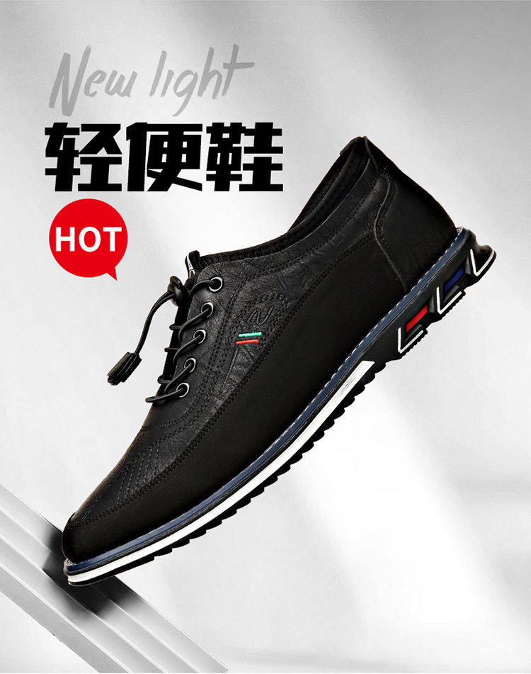 Giày da nam lười cổ thấp mũi nhọn gót thấp 1-3 cm, đế cao su chống trượt, phong cách Anh — WZ918 màu đen chi tiết 2