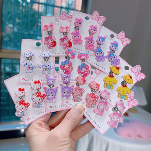 Super cute princess cartoon earrings earrings for girls and babies without pierced ears, pain-proof fake earrings, jewelry, children's ear clips