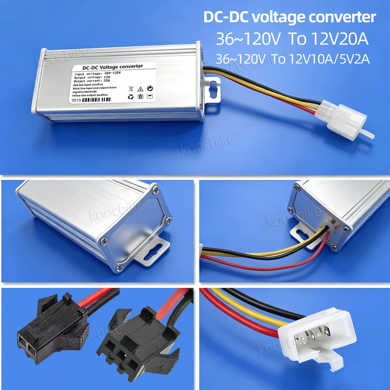 Electric Vehicle Converter Audio System 36V48V96V120V to 12V15A20A Tricycle Wiper
