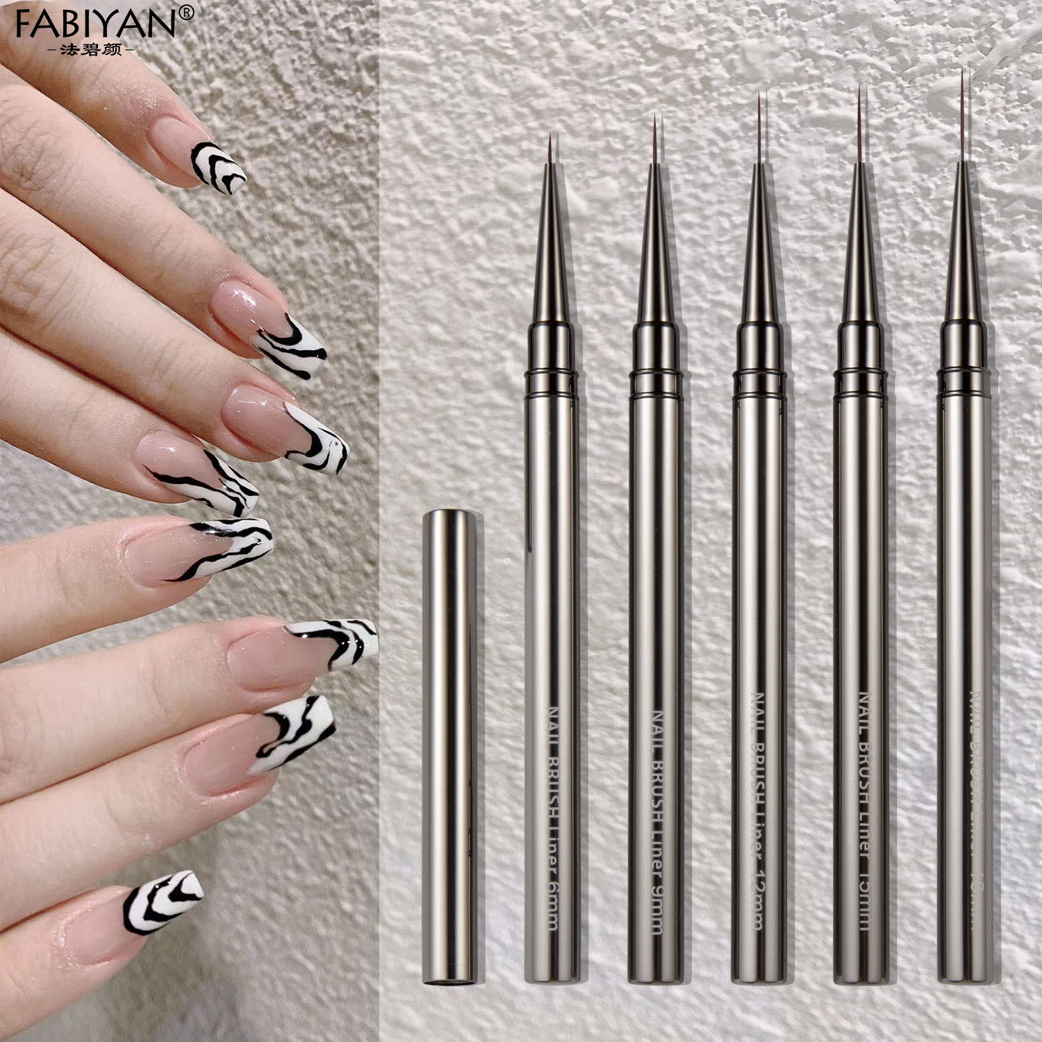 12 piezas varilla de metal cepillo de uñas traje fino pelo dibujo pluma tubo de cobre fototerapia pintura pluma línea dibujo flor herramienta