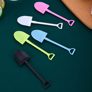 Creative Cute Color Disposable Plastic Dessert Spoon Ice Cream Fruit Cake Individual Packaging Small Spoon