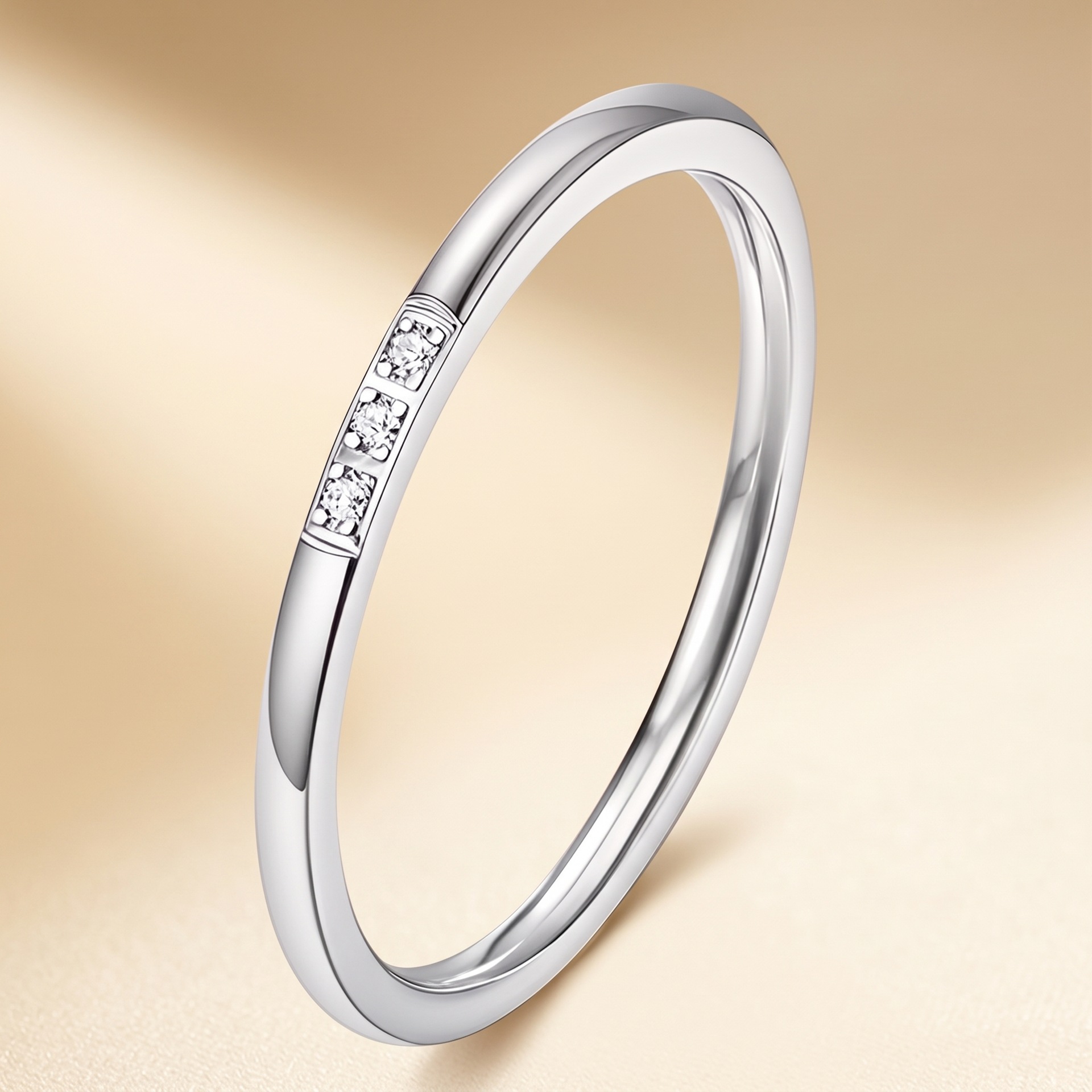 Anillo de acero inoxidable, nicho femenino, lujo ligero de alta gama, sin decoloración, oro rosa, diseño de gypsophila, joyería femenina