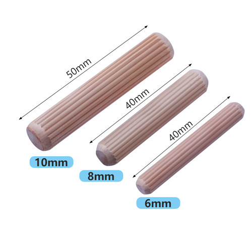 Hemu round wood tip, straight grained round wood tenon 6/8/10mm, hardened wood plug, woodworking punching furniture splicing accessories