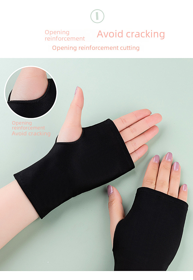 Summer Ice-cool Long Half-finger Sunscreen Sleeves Women's Ultraviolet Arm Protective Arm Sleeves  Sleeves Thin Riding Gloves_voghion.com