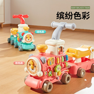 Cross-border baby walker baby stroller anti-rollover multi-function walker children's train toy suit