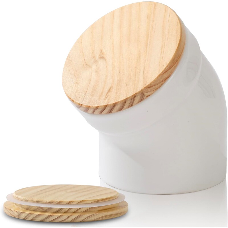 Modern Ceramic Salt Shaker with Lid Countertop Kitchen Sugar Jar Easy to Clean Condiment