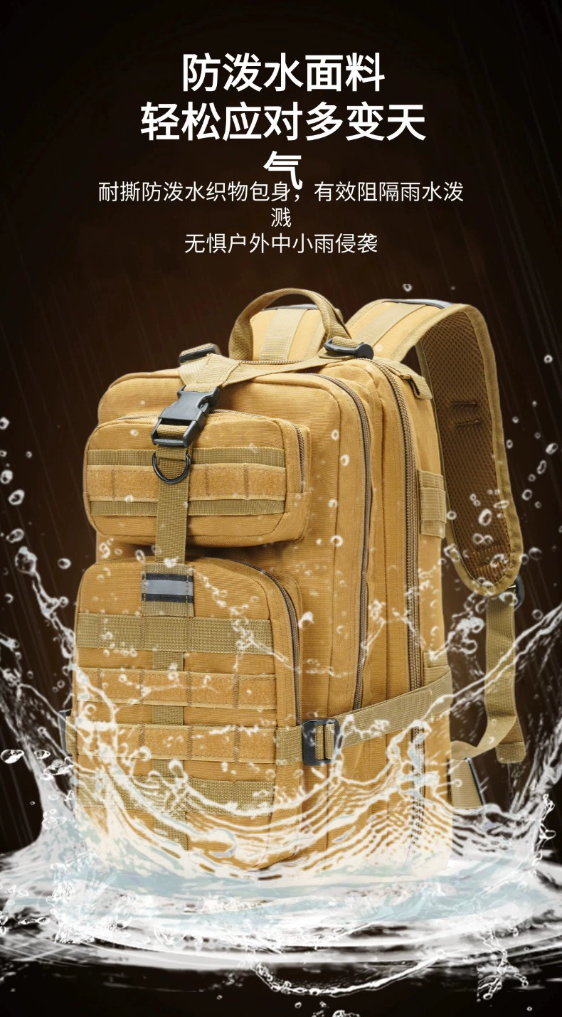 Mochila táctica de camuflaje en uso