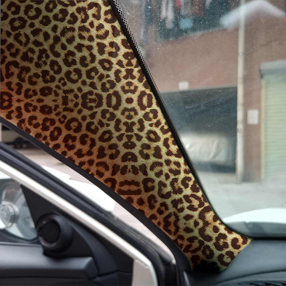 Cross-Border Car A/B Pillar Universal Self-Adhesive Leopard Print Fabric National Trend Modification Personalized Interior Accessories Film