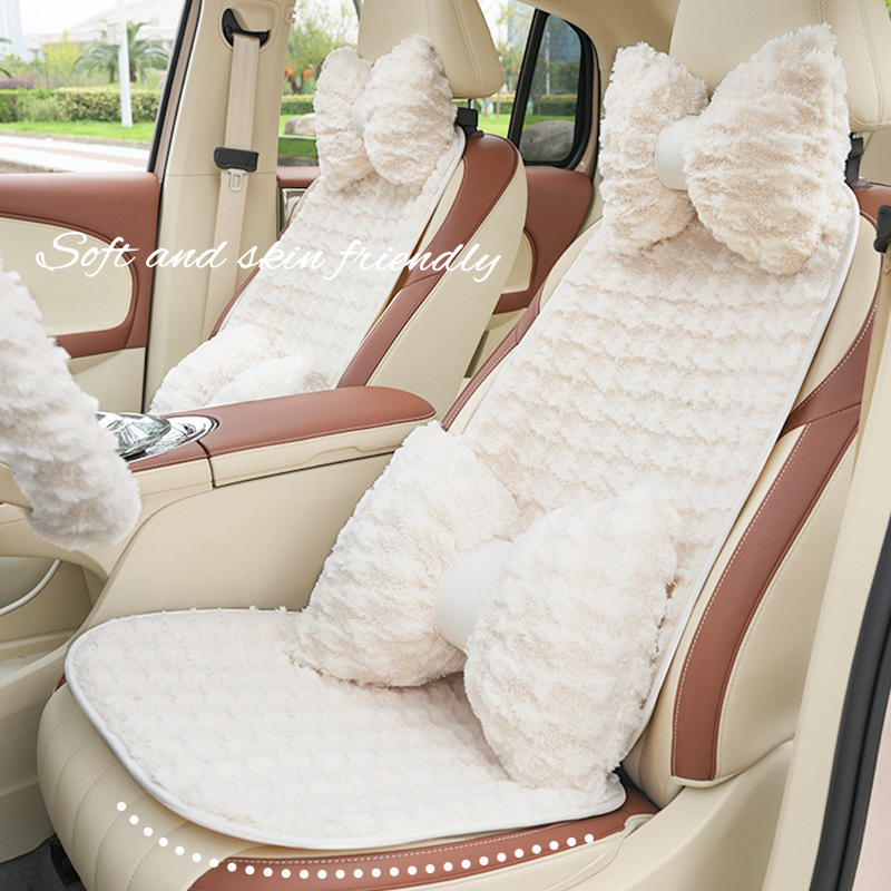 Houndstooth Car Seat Cushion Autumn And Winter Warm Car Seat Cushion Simple Versatile Comfortable Plush Car Seat Cushion