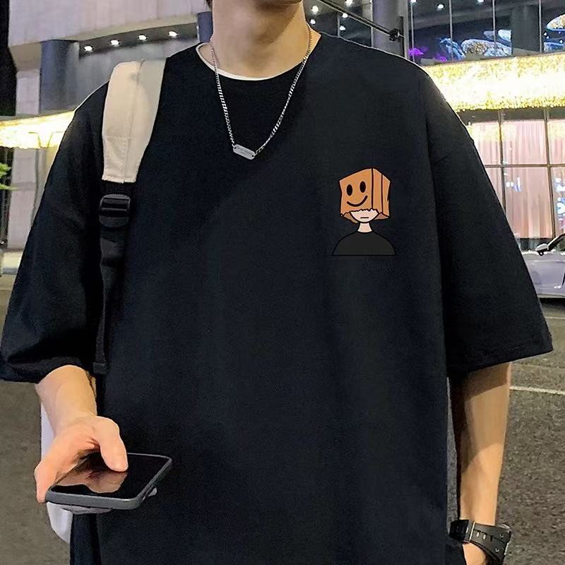 Heavyweight Cotton Short-Sleeve T-Shirt for Men, Summer New Style, Hong Kong Fashion Brand, Trendy Ins Student Top, Loose Casual Half-Sleeve T-Shirt Heavyweight Cotton Short-Sleeve T-Shirt for Men, Summer New Style, Hong Kong Fashion Brand, Trendy Ins Student Top, Loose Casual Half-Sleeve T-Shirt