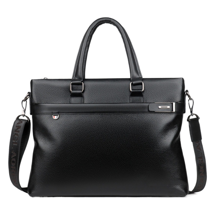 Top Layer Cowhide Handbag Single Shoulder Crossbody Men's Business Travel Genuine Leather Computer Bag Fashionable Men's Bag