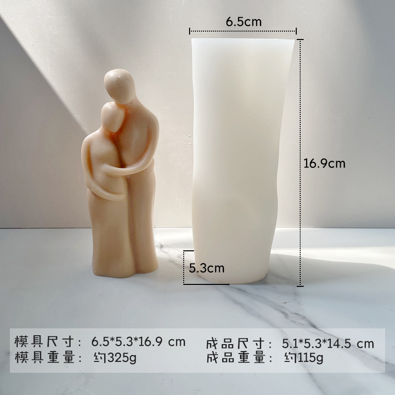 Retrato aromaterapia vela molde de silicona Madre y niño abrazo amante abrazo humano hecho a mano jabón en stock