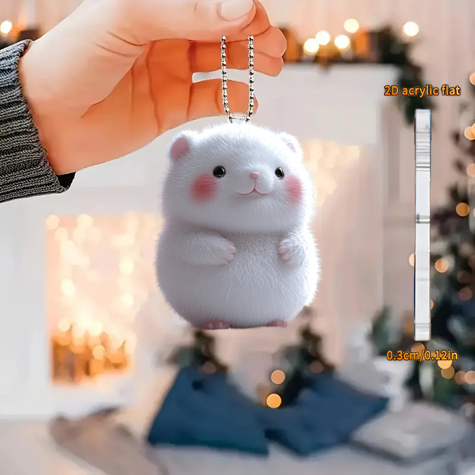 Nuevo colgante de ratón peludo de animal lindo plano acrílico transfronterizo image 2