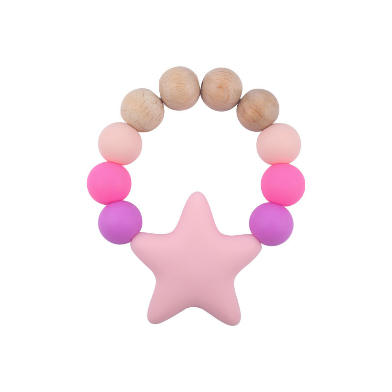 Suministros para bebés Beads DIY juguete mordedor silicona calmante Big Star mordedura pegamento bebé teether stick teether