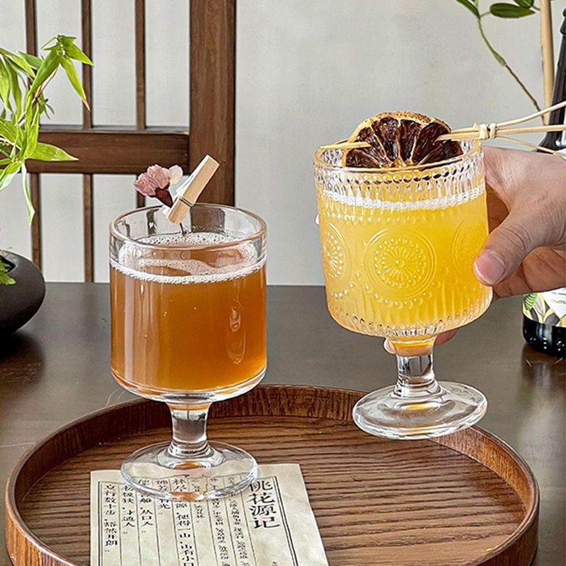 热红酒玻璃杯高脚杯甜品杯冷饮杯鸡尾酒杯创意玻璃杯高颜值ins风|undefined