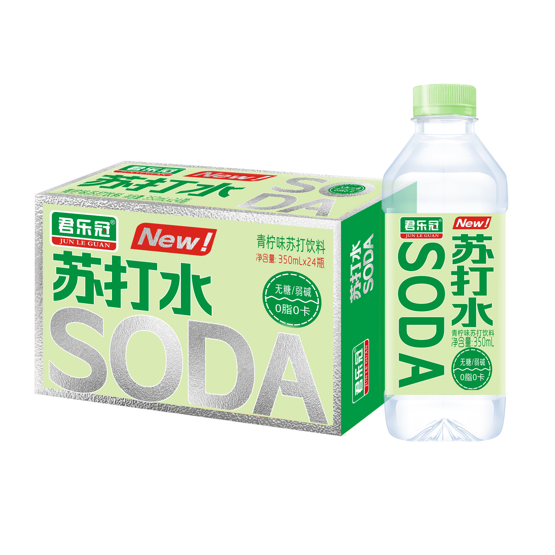 Junle Crown Soda Water 350 Whole Case Special Price Original Peach Lemon Alkaline Drink Fruity Lemon Flavor Low Sugar None 4