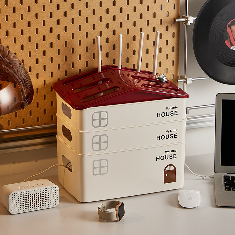 小房子光猫路由器收纳盒客厅高端电视置物架插座电线整理无线盒子