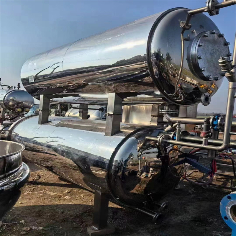 出售二手喷淋式高温蒸汽水浴式杀菌机 4.46立方杀菌锅 回收