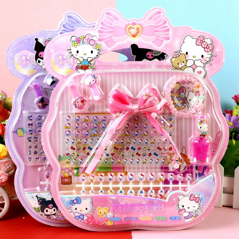 Детские наклейки для ногтей с героями мультфильмов, алмазные наклейки, кольцо, веревка для волос, браслет, драгоценный камень, набор накладных ногтей, наклейки для ногтей, наклейки