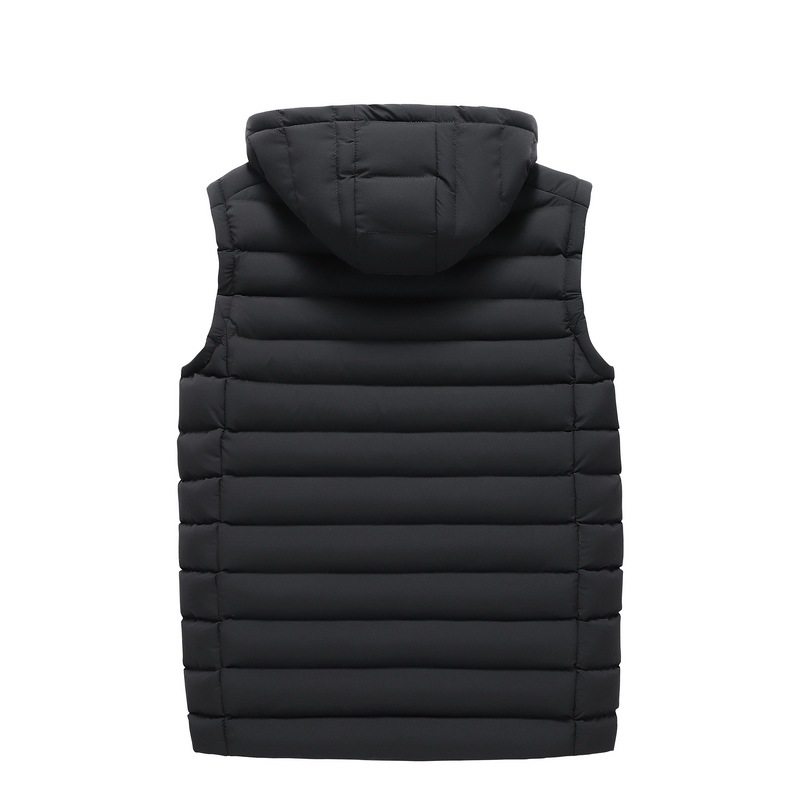 Nuevo Chaleco de los hombres de comercio exterior Chaleco de algodón más tamaño Chaleco de otoño e invierno de los hombres Abrigo con capucha forro de lana logotipo