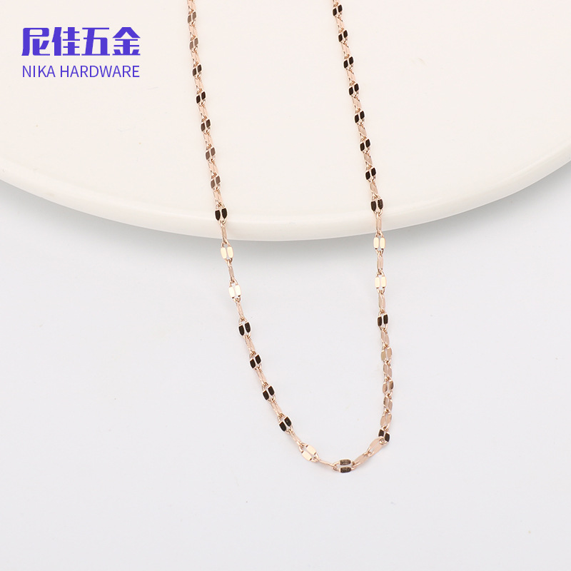 Collar femenino de acero inoxidable 316, cadena de labios minimalista, estilo moderno y versátil