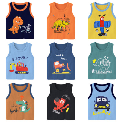 夏季兒童背心純棉男童無袖薄款女童寶寶嬰兒上衣中小童裝外穿夏款