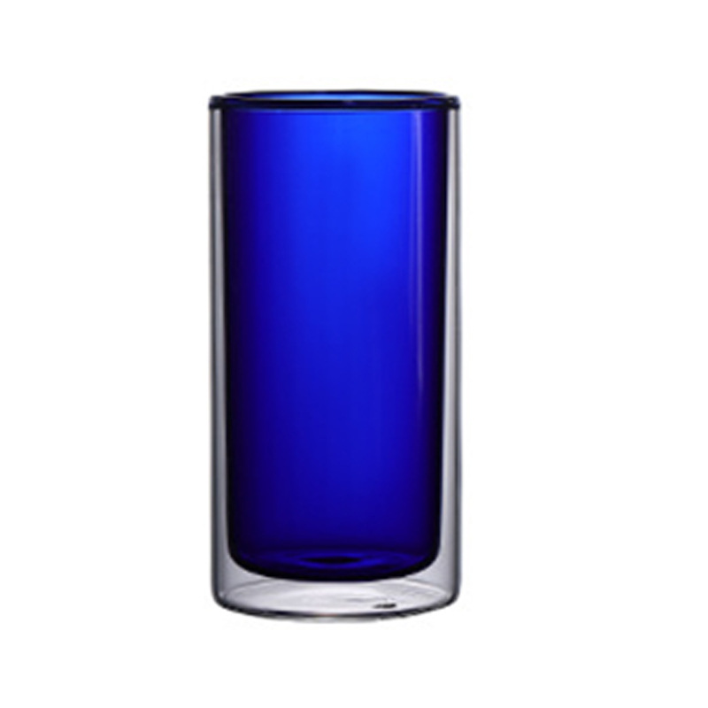 Doble capa de Vidrio colorido transparente taza de agua de publicidad de regalo taza de café lindo hogar ins taza de desayuno