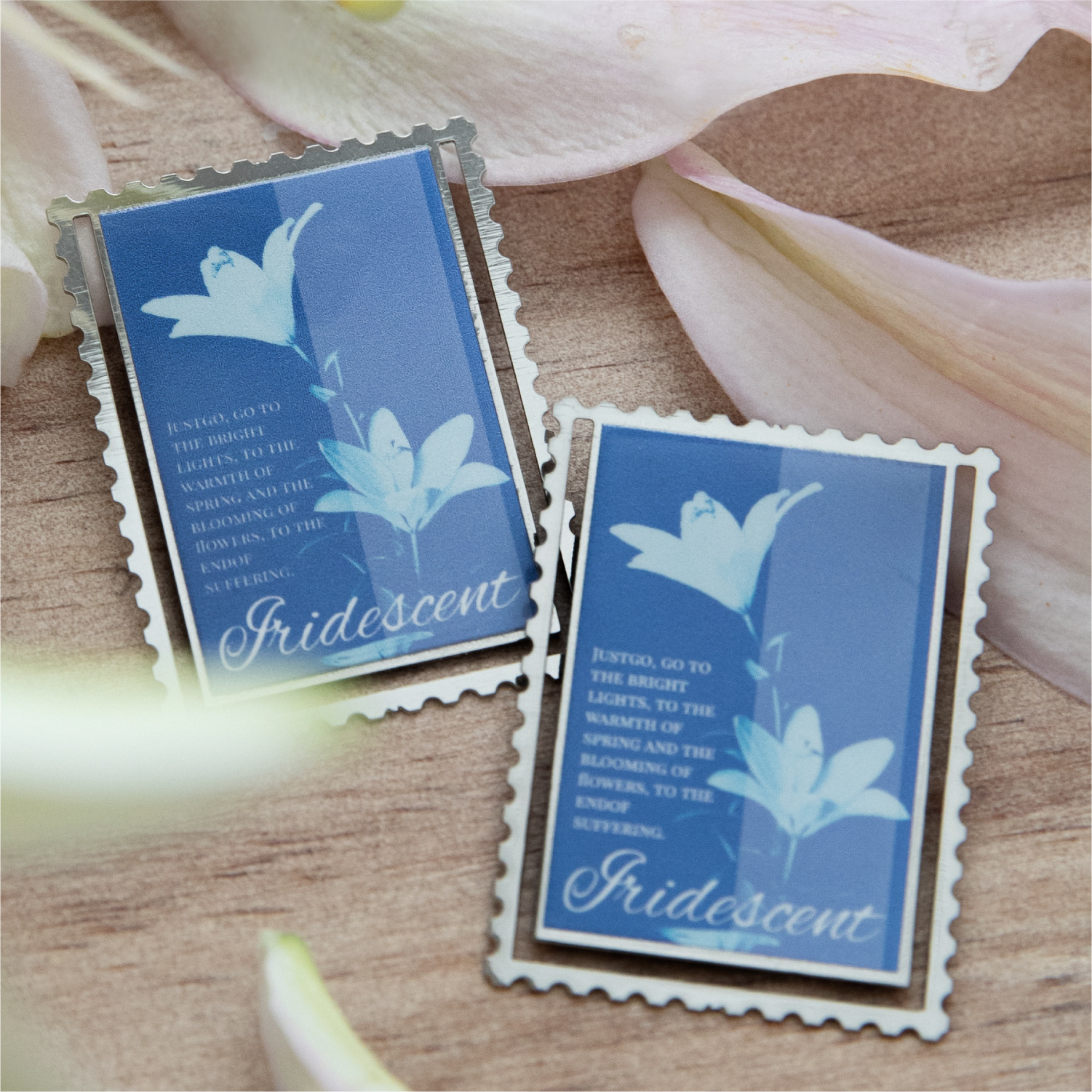 Mo tinta rosa marcador de metal todo en silencio en el libro retrógrado estereoscópico bendición regalo marcador de metal