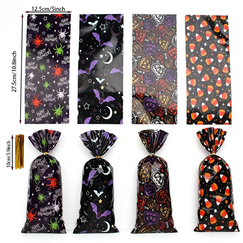 Bolsas de dulces de Halloween Bolsas de plástico OPP Bolsas de regalo Bolsas de regalo Bolsas de plástico Bolsas planas