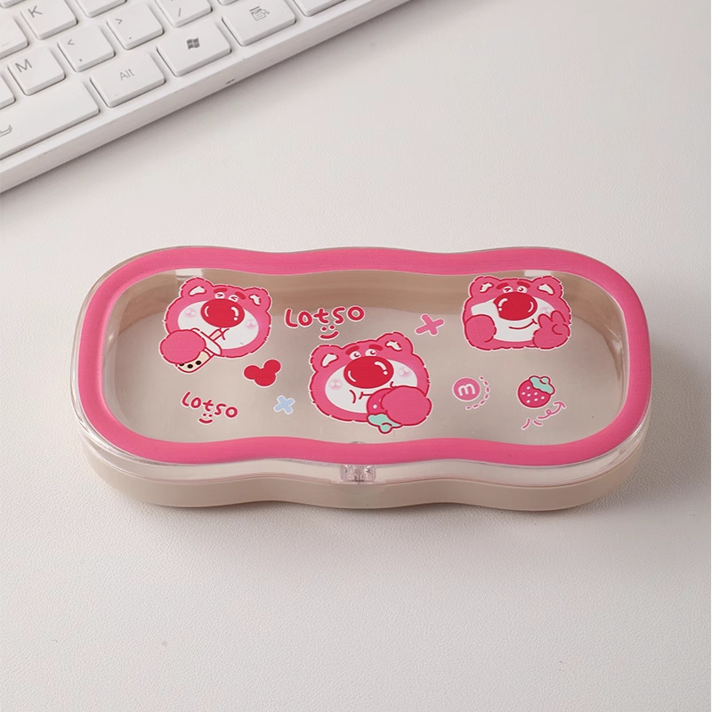 Caja de gafas transparentes de borde de la nube, alta sensación de almacenamiento portátil, niños, niños, niños, estudiantes, lindos, caja de gafas al por mayor