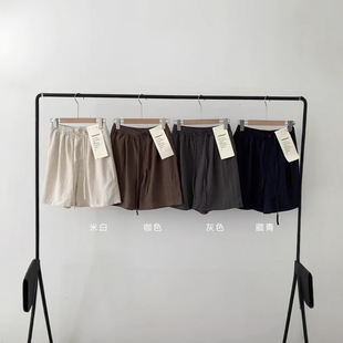 Catkaiser Old Money Style Tencel Linen Shorts Women's Summer Normcore Versatile Breathable Versatile Wide-Leg Five-Point Pants