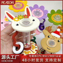 跨境新款婴儿摇铃硅胶牙胶宝宝多功能安抚玩具抓握玩具厂家直销