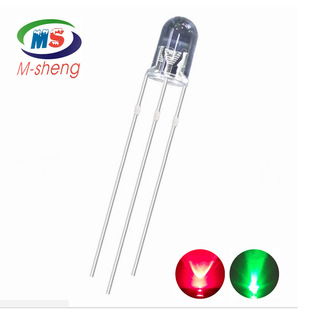 F5 Red, Green (Yellow-Green) Misty Transparent Common Cathode and Common Anode 3mm Light-Emitting Tube Led Light Misty Transparent Two-Color