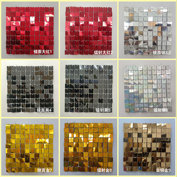 Wedding Wedding Mirror Buckle Plate Sequins Birthday Arrangement Party Stage Background Wall Decoration Plastic Buckle Plate