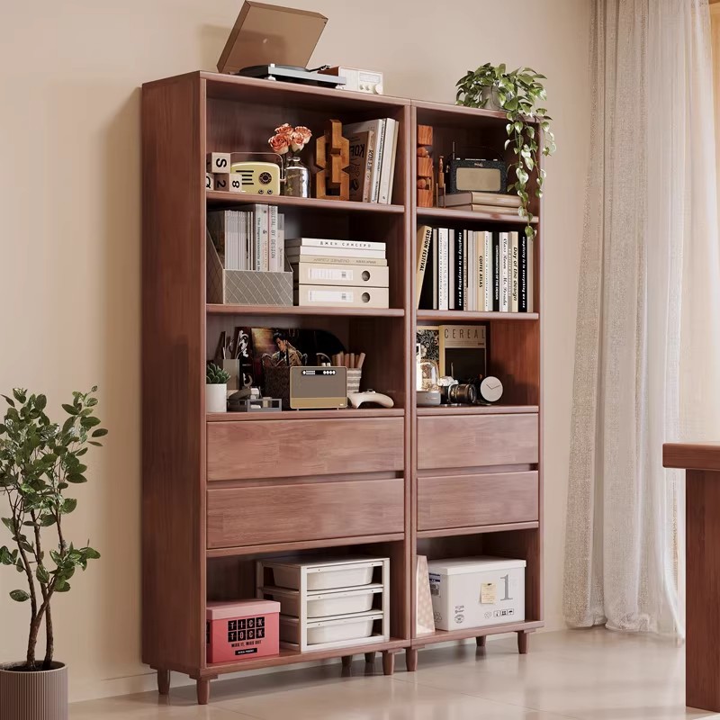 Solid Wood Bookshelf Bookcase Floor-Standing Simple Home Student Living Room Study Bedroom Modern Simple Storage Rack Storage Rack