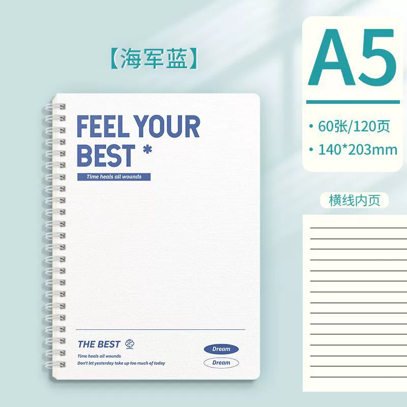 Spiral Student Notebook, Thick Pages for Elementary & Secondary, A5/B5 Pastel Covers