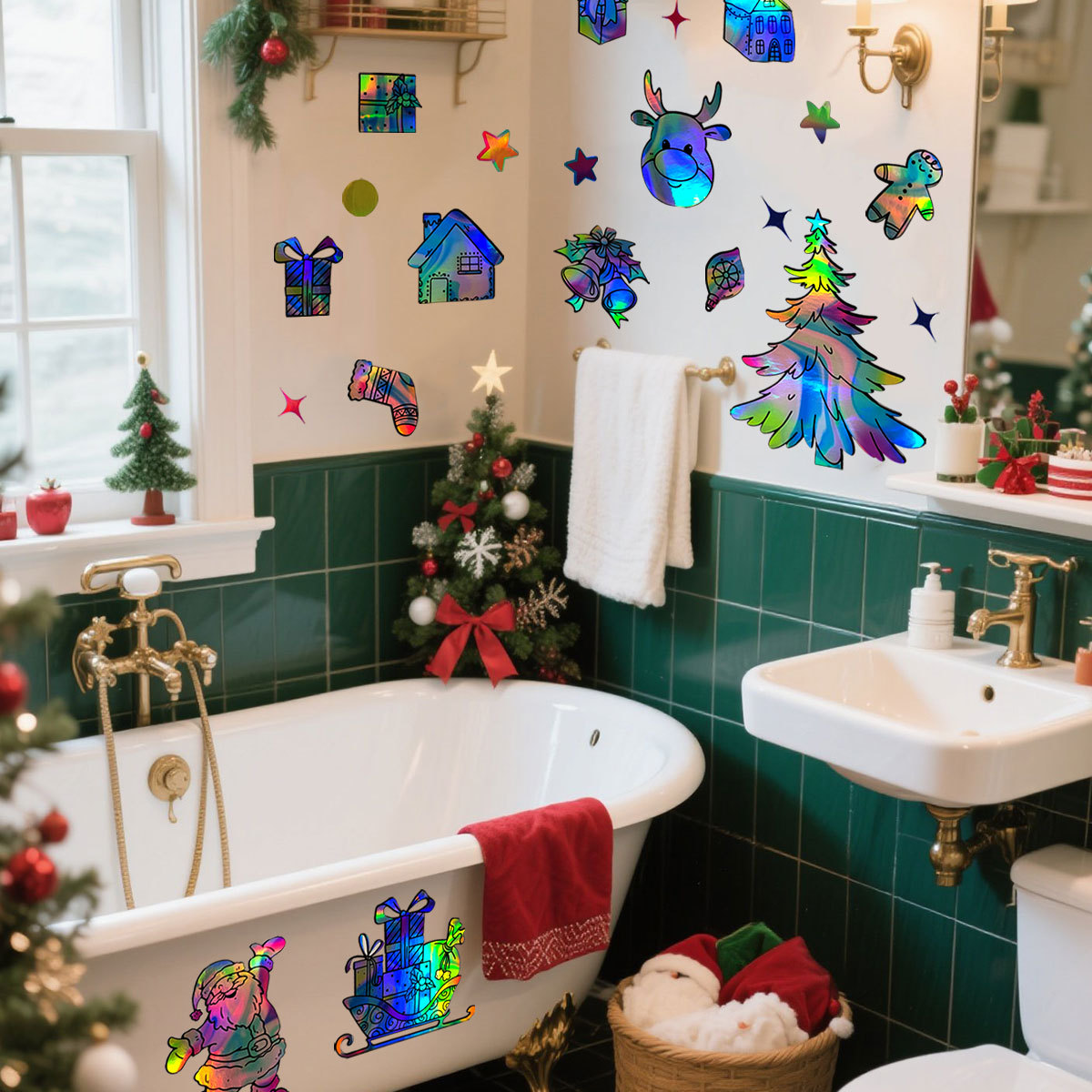 Adesivos de parede de natal para decoração festiva em casa_voghion.com
