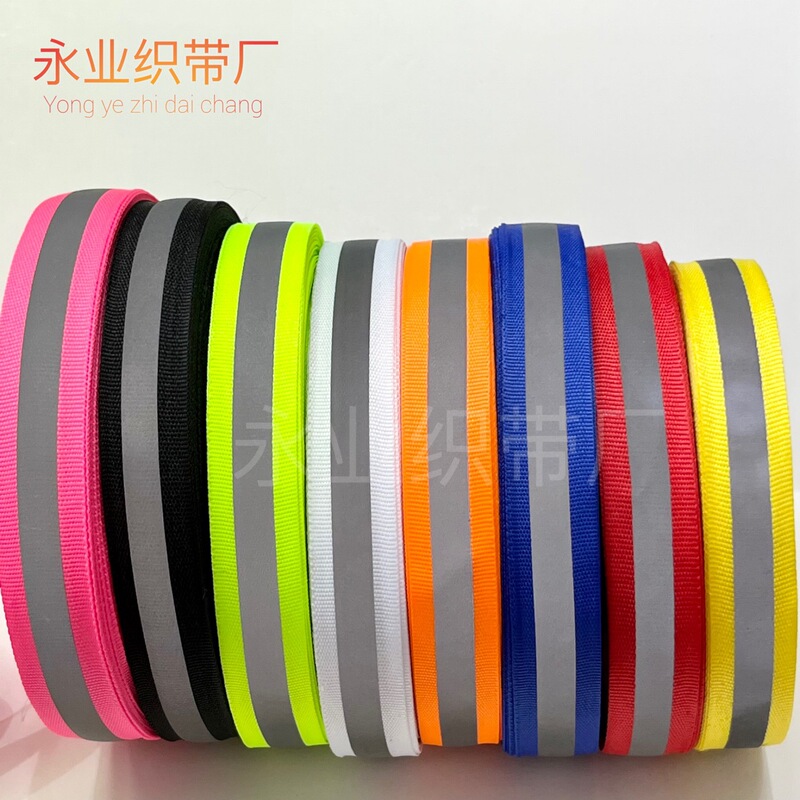 Factory spot reflective webbing student night running safety fluorescent reflective warning sign with accessories highlight reflective strip