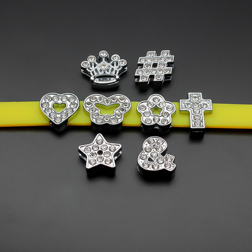 Alloy Diamond Heart Crown Pentagonal Star Accessory DIY Keychain Phone Chain Hairpin Sticker Decorations