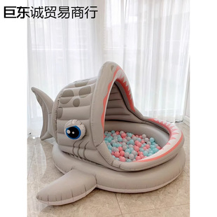 Children's Ocean Ball Pool Inflatable Castle Baby Swimming Pool Fence Indoor Wave Pool Home Baby Toy Shark