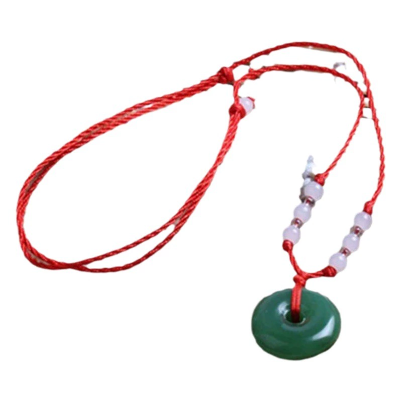 Имитация нефрита Хэтянь, защитная пряжка, красная веревка, кулон, стеклянное ожерелье Гуаньинь Будды, оптовая продажа, линия из восьми бусин, уличный ларек, ювелирные изделия, оптовая продажа