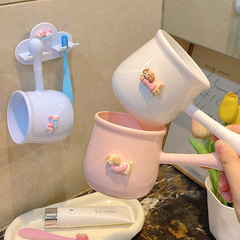 オリジナルソーセージ犬トイレ歯ブラシホルダー壁掛け式穴なし子供用うがいコップセット収納ラック