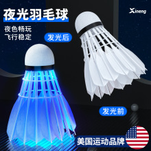 夜光羽毛球防风荧光耐打夜间用带灯的晚上闪光亮灯会发光室外专纳