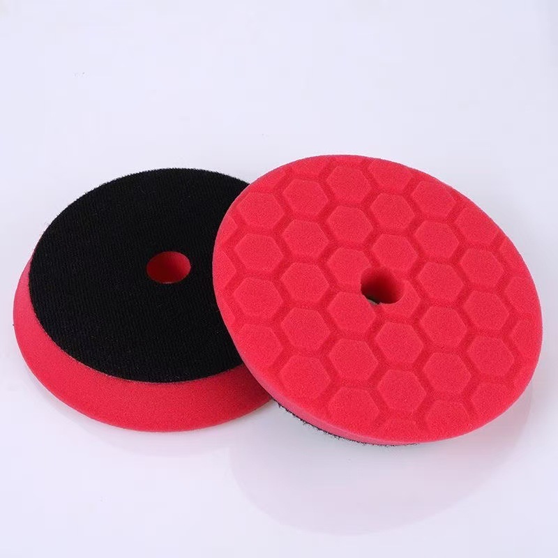 跨境专供DA机自粘斜边抛光轮RO汽车美容蜂窝海绵盘抛光打蜡盘