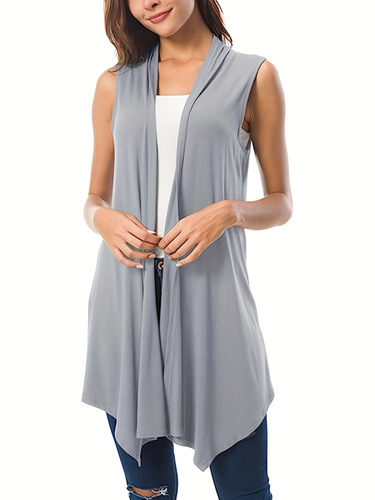Women's plus size open front asymmetric hem sleeves cross-border