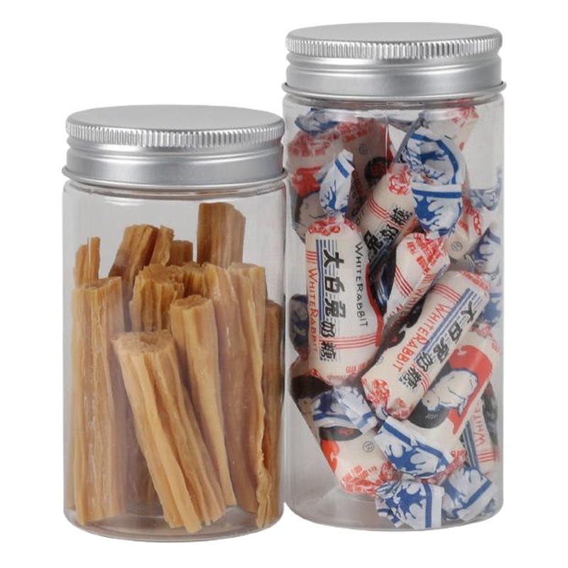 55mm calibre botella de plástico alimentos sellados frasco botella de PET perfumado té galleta embalaje tarro transparente botella de boca ancha máscara tarro